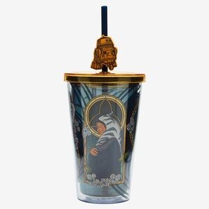 NIP Star Wars Ahsoka Carnival Cup w/ Straw Stained Glass Hera Sabine Chopper